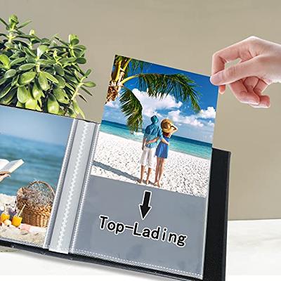 Artmag Photo Album 5x7 Clear Pages Pockets Leather Cover Slip Slide in  Photo Album Book Holds 50 Vertical 5x7 Photos Picture Book for Wedding  Family