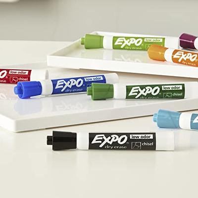 EXPO Magnetic Dry Erase Markers with Eraser, Chisel Tip, Assorted, 2-Count