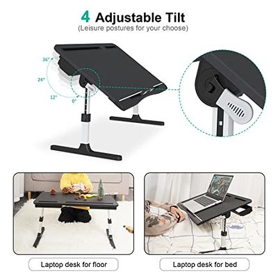 Husband Pillow - Bed Tray Desk, Adjustable Hard Wood PVC Desktop Lap Desk, Portable Laptop Table Stand Foldable Laptop Tray for Sofa Couch Floor