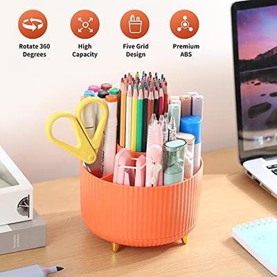 Pen Holder Metal Wire Mesh Pencil Container 4 Divided Compartments Home Office Supplies Desktop Accessory Organizer Magnetic Storage Basket Anti-Slip