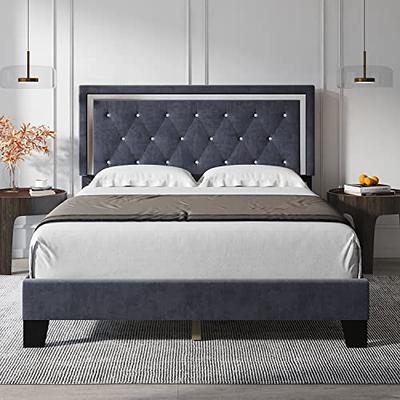  HITHOS King Size Bed Frame, Upholstered Bed Frame with