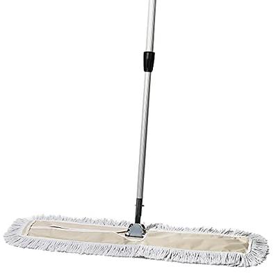 Lavex Wet Mop Kit with 32 oz. Natural Cotton Looped End Wet Mop and 60 Jaw  Style Mop Handle