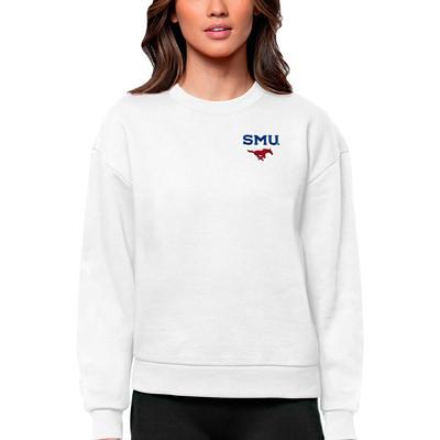 Women's Antigua White San Francisco 49ers Victory Logo Pullover Sweatshirt