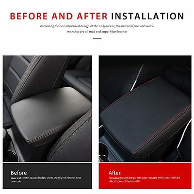 Car Center Console Lid Armrest Box Leather Protective Cover