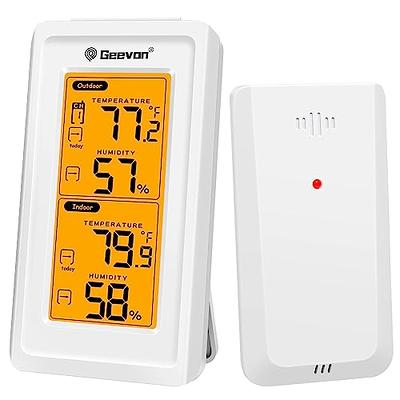 ThermoPro Indoor Outdoor Thermometer Wireless TP200B, Thermometer indoor  outdoor with Temperature Sensor Up to 500FT, Outdoor Thermometers for Patio