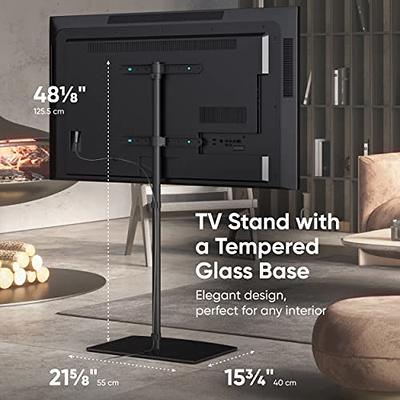 VEVOR TV Stand Mount, Swivel Tall TV Stand for 32 to 85 inch TVs, Height  Adjustable Portable Floor TV Stand with Tempered Glass Base for Bedroom,  Living Room