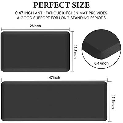 KOKHUB Kitchen Mat,1/2 Inch Thick Cushioned Anti Fatigue Waterproof Kitchen  Rug, Comfort Standing Desk Mat, Kitchen Floor Mat Non-Skid & Washable for  Home, Office, Sink,17.3x28- Black - Yahoo Shopping