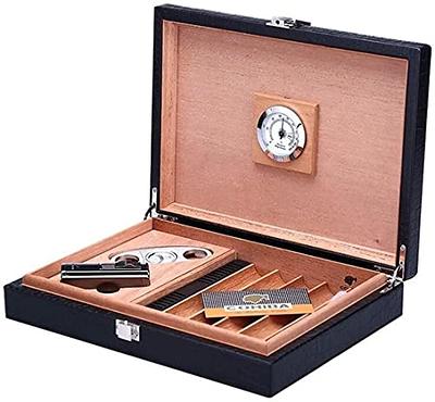 Mantello Cigars Travel Humidor Cigar Box- Digital Hygrometer - Cedar Wood  Interior Portable Humidor - Humidifier - Black, Holds Up to 6 Cigars -  Yahoo Shopping