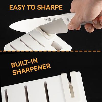 HUNTER.DUAL Knife Set, 15 Piece Kitchen Knife Set with Block Self  Sharpening, Dishwasher Safe, Anti-slip Handle, White - Yahoo Shopping