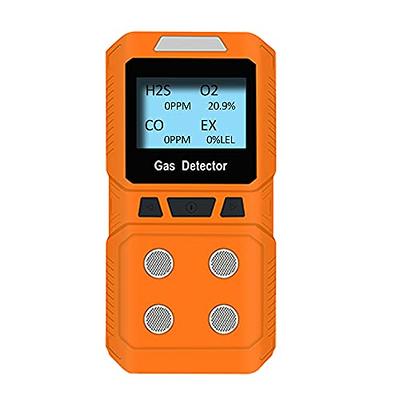 Combustible Gas Leak Detector Portable 4 in 1 Gas Detector Rechargeable  Natural Gas Tester Alarm O2, CO, H2S, LEL Gas Sensor Tester Analyzer LCD