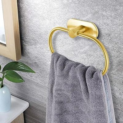 Towel Ring/Toilet Paper Holder, Self Adhesive Hand Towel Ring/Toilet Roll  for Bathroom, No Drilling Modern Round Towel Hanger Wall Mounted(Gold) -  Yahoo Shopping