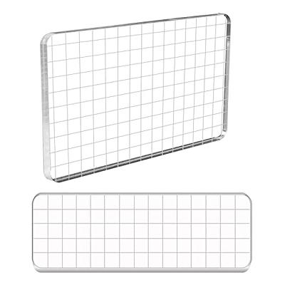 6 x 5 Acrylic Stamp Block Clear Stamping Block with Grid Lines Square