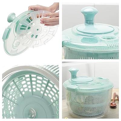 5L Plastic Manual Vegetable Drier Salad Spinner Lettuce Greens