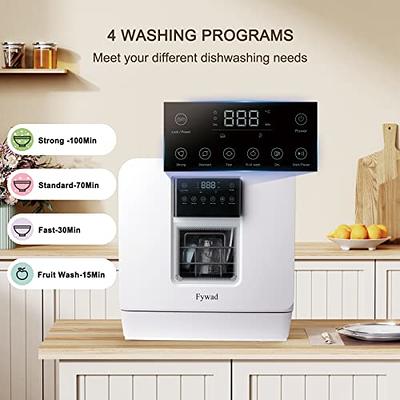 COSTWAY Portable Countertop Dishwasher, Compact Dishwasher with 7.5 L  Built-in Water Tank, 360° Dual Spray Arms, 5 Washing Programs, Air-Dry  Function