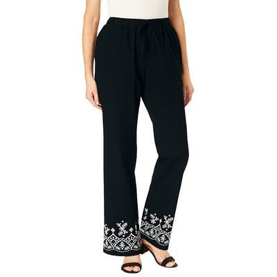 Plus Size Women's Drawstring Denim Wide-Leg Pant by Woman Within in Black  Border (Size 22 WP) Pants - Yahoo Shopping