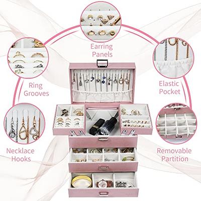 Dajasan Jewelry Storage Box, Large Jewelry Organizer Box, 3-Layer