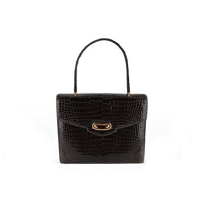 Hermes LG Vintage Brown Croc Doctor Bag - Vintage Lux