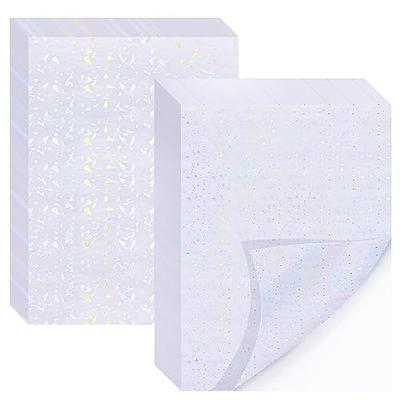 10 Sheets Transparent Holographic Sticker Paper A4 Size Self-Adhesive  Holographic Laminate Sheets Clear Vinyl Printable Sticker Paper Waterproof