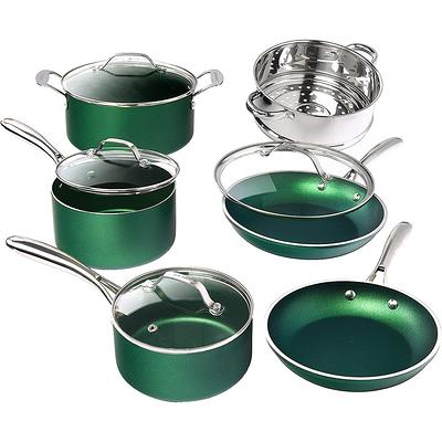 Essentials Nonstick Cookware Set, 2 piece Fry & Sauce Pan with lid Set, 8.5  inch & 2.5 quart