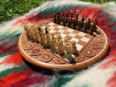 Luxury Big Wooden Chess Set with 2 drawers 23.6 inch Unique Handmade Board  Game