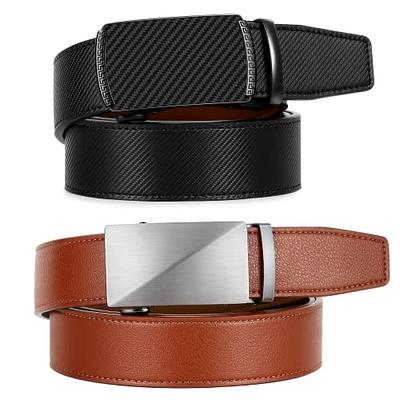 Tonly Monders Mens Belt Reversible Leather Belt for Men, Black