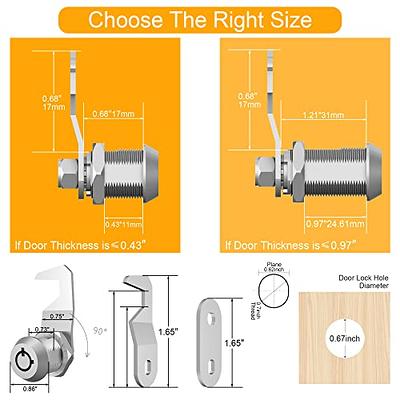 Hecfu 1 Pack Cabinet Locks with Keys, 1-1/8 Cam Lock keyed Alike, Secure  Drawer Mailbox File RV Storage Locks Tool Box Locks Re