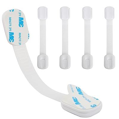 4 Pack Baby Locks Child Safety Strap Locks, Safe Quick and Easy Adhesive Cabinet  Drawer Door Latches for Fridge, Cabinets, Drawers, Dishwasher