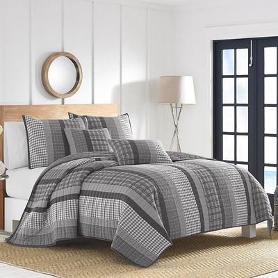 Home Decorators Collection Cozy Cotton Flannel Gray Plaid 4-Piece