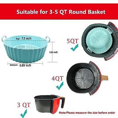 Round (top,bottom ) Air Fryer Silicone Liners Pot For 3 To 5 Qt