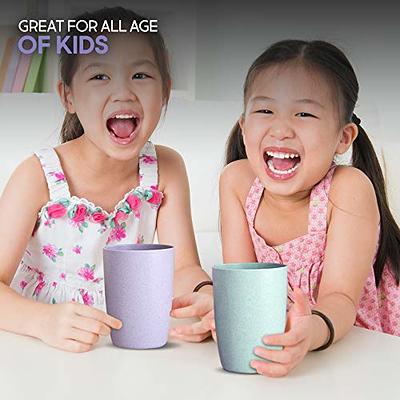 Wheat Straw Plastic Coffee Cups / Mugs with Handles (Sets for 4) - Unbreakable / Nonbreakable, Lightweight-Kids,Toddlers,Adults & Elderly, White