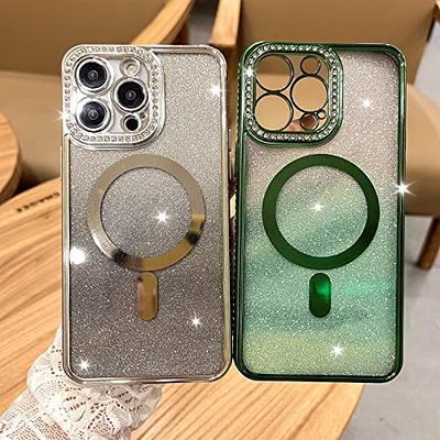 aowner Magnetic Case for iPhone 13 Pro Max Glitter Case, Luxury Plating  Cute Bling with Camera Lens Protector, Compatible with MagSafe, Slim Thin  for