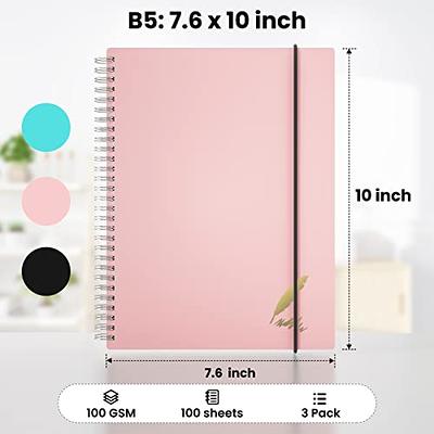 (3-pack) A5 Dotted Spiral Notebook, AHGXG 5x8 Dot Grid Journal with 100 GSM Thick Paper for Bullet Journaling