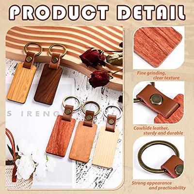 Batiyeer 30 Pcs Wooden Keychain Blanks Leather Wood Keychain Blank Wooden  Keychain Wood Tags Unfinished Blanks Wood Keychain with Leather Strap  Keyring for DIY Crafts Dad Mum Boyfriend Xmas Gift - Yahoo Shopping