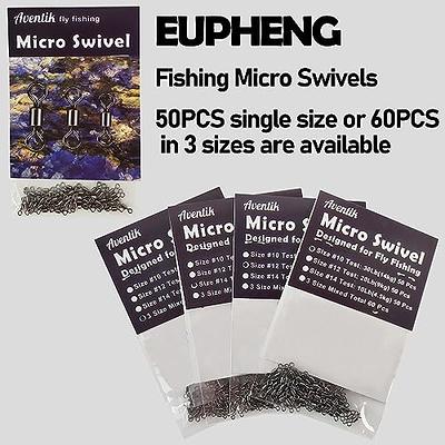 EUPHENG 50/60PCS Micro Swivels for Fly Fishing, High Strength Small Rolling  Barrel Swivels with Black Nickel Coating, Fly Fishing Tackles to Reduce  Line Twist 10LB-30LB - Yahoo Shopping