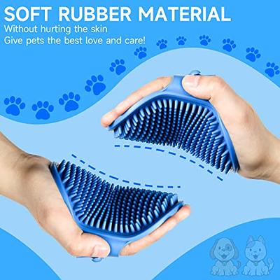 Dog Bath Brush Dog Grooming Brush,Pet Shampoo Soothing Massage Rubber Comb  with Adjustable Ring Handle