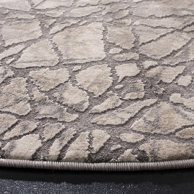 SAFAVIEH Handmade Abstract Lottie Modern Wool Rug - 8' Round - Ivory/Beige