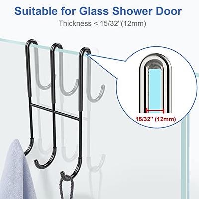 Cerbonny Shower Door Hooks, 2 Pack Extended Double Towel Hooks for Bathroom  Frameless Glass Shower Door, Heavy Duty Stainless Steel Bathroom Hanger