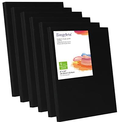  Stretched Canvases for Painting 8 Pack 8x10 Inch, 100% Cotton  12.3 oz Triple Primed Painting Canvas, 3/4 Profile Acid-Free Paint Canvas  Blank Canvas for Acrylic Pouring Oil Watercolor Painting