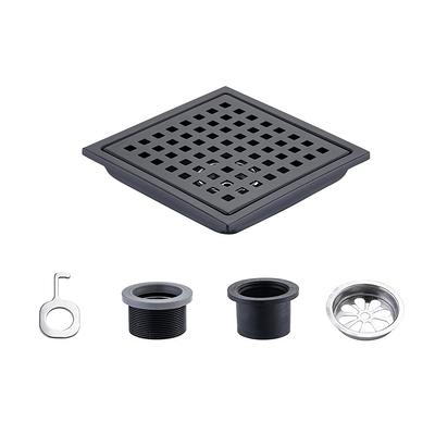 Interbath 24 in. Stainless Steel Linear Shower Drain with Tile-In Pattern Drain Cover in Matte Black