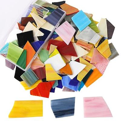 LITMIND 2.2LB Transparent Stained Glass Sheets - Irregular Glass Mosaic  Tiles & Broken Glass Pieces for Crafts, Stained Glass Projects, Assorted