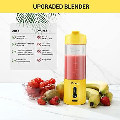 Portable Blender, USB Rechargeable Personal Size Blender for Shakes and  Smoothies, Mini Small Fruit Juicer with 50 Recipes 