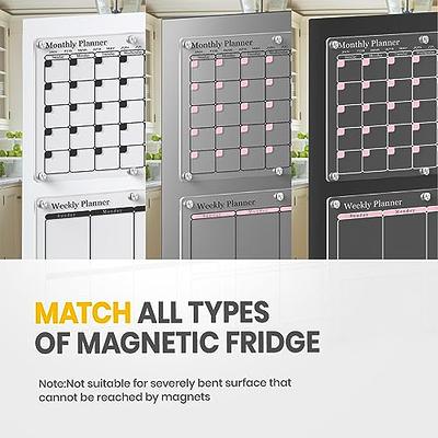 Magnetic Acrylic Fridge Calendar, 2PCS Clear Dry Erase Calendar