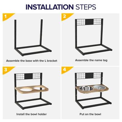 Ciconira Elevated Dog Bowls 4 Adjustable Heights Raised Pet Bowl Stand with  Slow Feeder Bowl 2 Stainless Steel Food & Water Bowls Adjusts