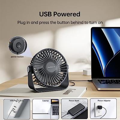 Desk Fan Small Table Fan Rechargeable Battery Operated Mini Fan 360 Degree  Rotation 5.1 Inch Portable Fan 4 Speed Usb Personal Fan For Home Office