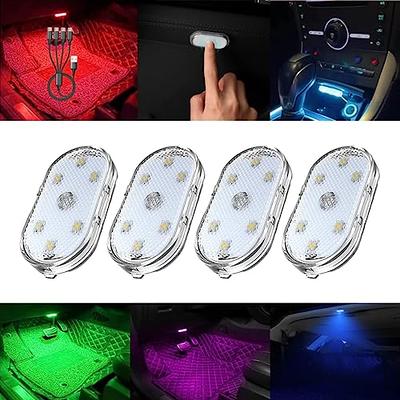 Car LED Lights Interior Magnetic Auto Interior lighting USB Rechargeable  Portable LED Lights Car Night Reading Car Ambient Lighting 7 Colors (4 Pcs