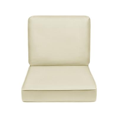 ARTPLAN Outdoor Cushion Thick Deep Seat Pillow Back For Wicker Chair, 24  in. x 24 in. x 6 in., Square, Floral in Green CPS11 - The Home Depot