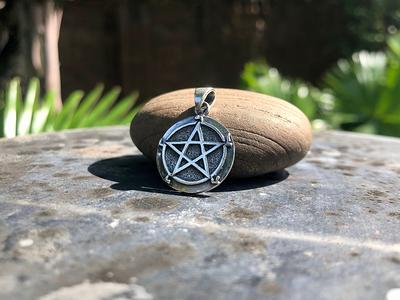 Buy Pentagram & Inverted Pentagram Pendant 925 STERLING SILVER Pentacle  Star Occult Sacred Symbol Talisman Protective Amulet Exclusive Gift Online  in India - Etsy