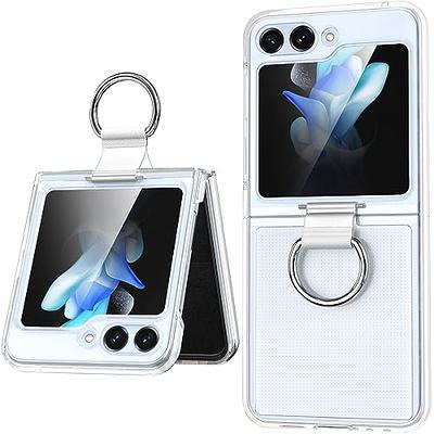 TOPSEM for Samsung Galaxy Z Flip 5 Clear Case with Ring, Slim Thin