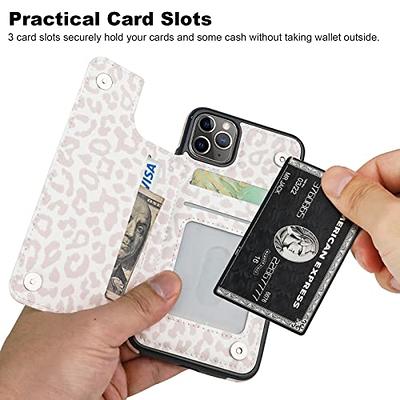 iPhone 11 Wallet Case with Card Holder,OT ONETOP PU Leather Kickstand Card  Slots Case,Double Magnetic Clasp and Durable Shockproof Cover for iPhone 11