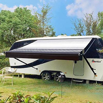 Awnlux Black Manual Modular Retractable RV Awning Full Set